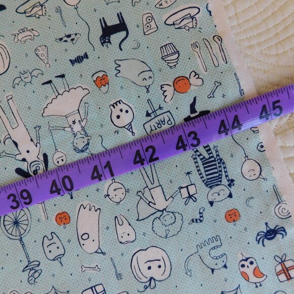Lil Monsters Tricks & Treats Party Cotton Steel Halloween ghost cat fabric BTHY - Picture 9 of 16